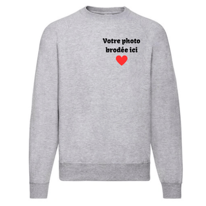 PULL BRODÉ AVEC PHOTO PERSONNALISÉ